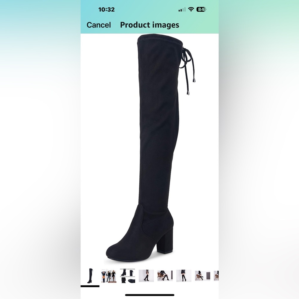 Vepose Black Heeled Boots for Women